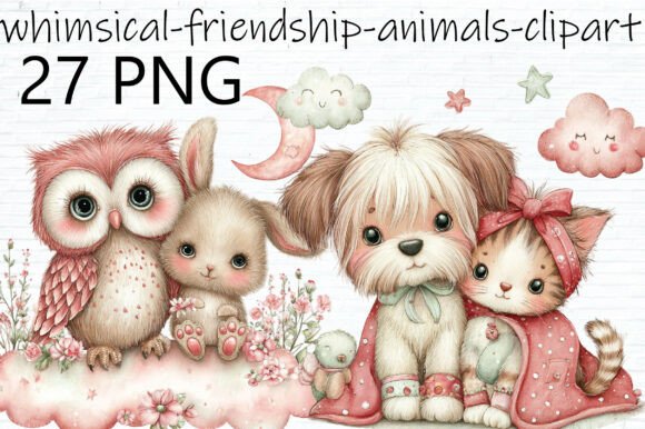 Download Whimsical Animal Friends Clipart PNG - Png Collection