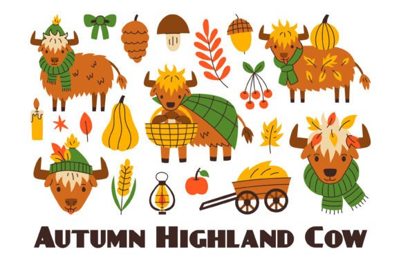 Download Autumn Highland Cow PNG Clipart - Png Collection