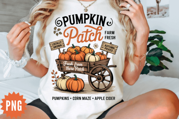 Download Vintage Pumpkin Patch PNG Design - Png Collection