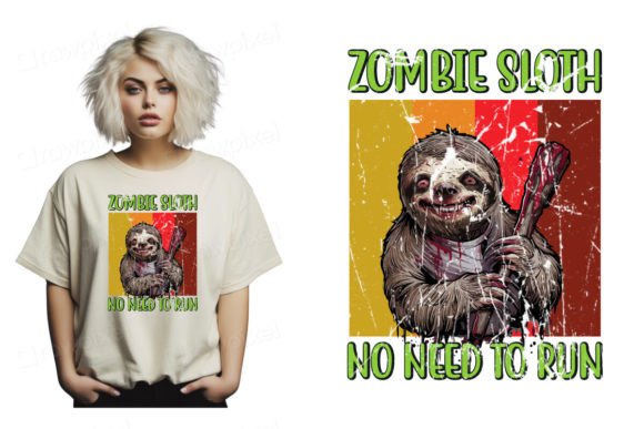 Download Zombie Sloth No Need to Run, T Shirt PNG - Png Collection