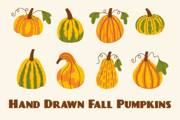 Download Hand Drawn Fall Pumpkins PNG Clipart - Png Collection