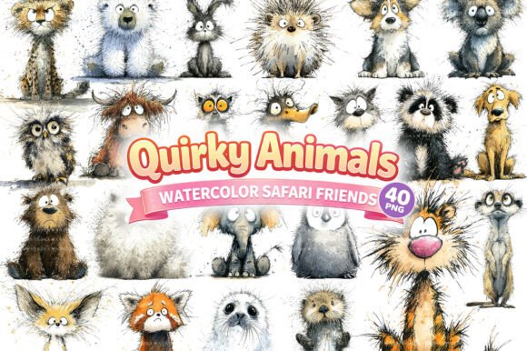 Download Quirky Watercolor Animal PNG Bundle - Png Collection