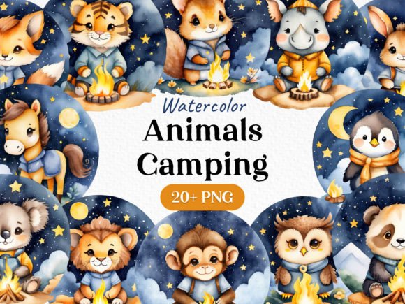 Download Watercolor Animal Campfire Clipart PNG - Png Collection