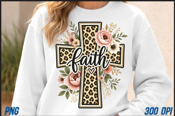 Download Floral Cross PNG ,Christian Leopard Fait - Png Collection
