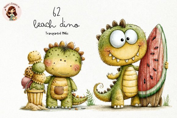 Download Cute Beach Dino PNG Clipart - Png Collection