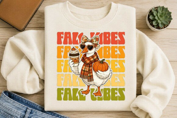 Download Fall Vibes Cute Goose Autumn PNG - Png Collection