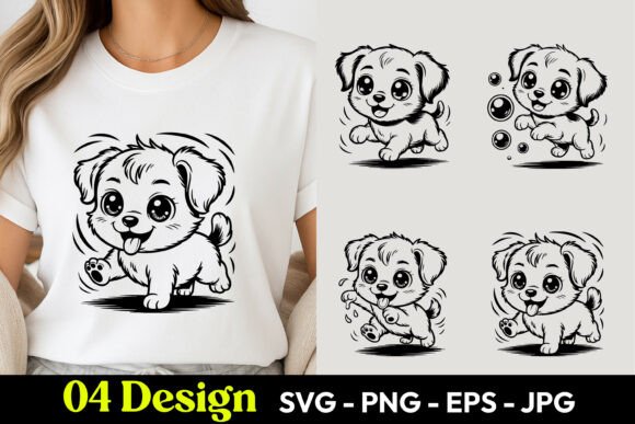 Download Cute Playful Puppy TShirt SVG PNG - Png Collection