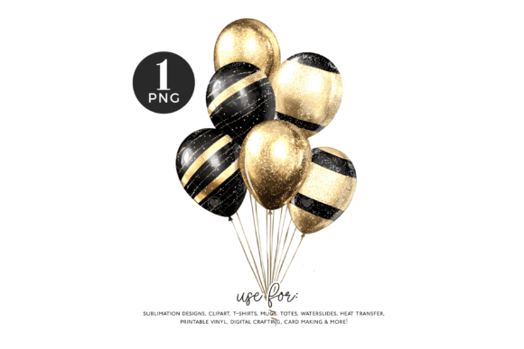 Download Black and Gold Balloon Clipart PNG - Png Collection