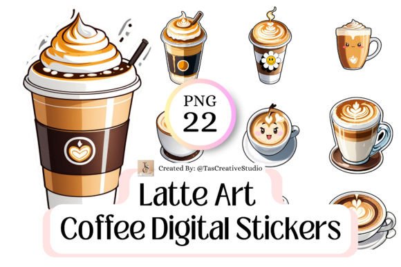 Download Coffee Latte Art Digital Sticker Bundles - Bundles Collection