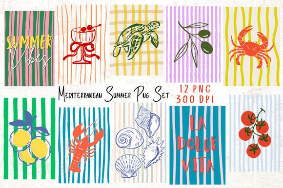 Download Mediterranean Summer Png Set Bundle - Png Collection